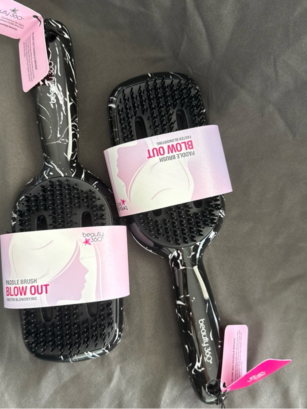 beauty360° Black Marble Paddle Brush - Blow Out Style